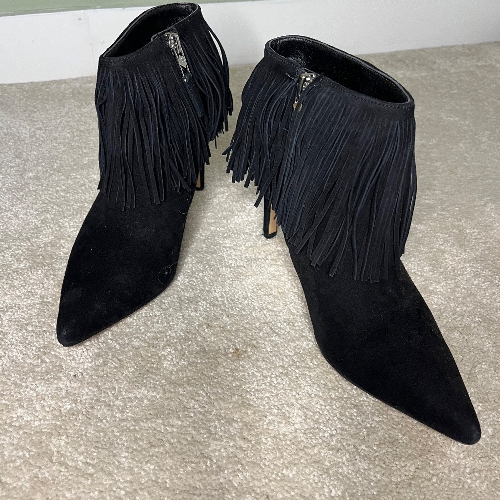 Sam Edelman Black Suede Ankle Bootie, Size 6